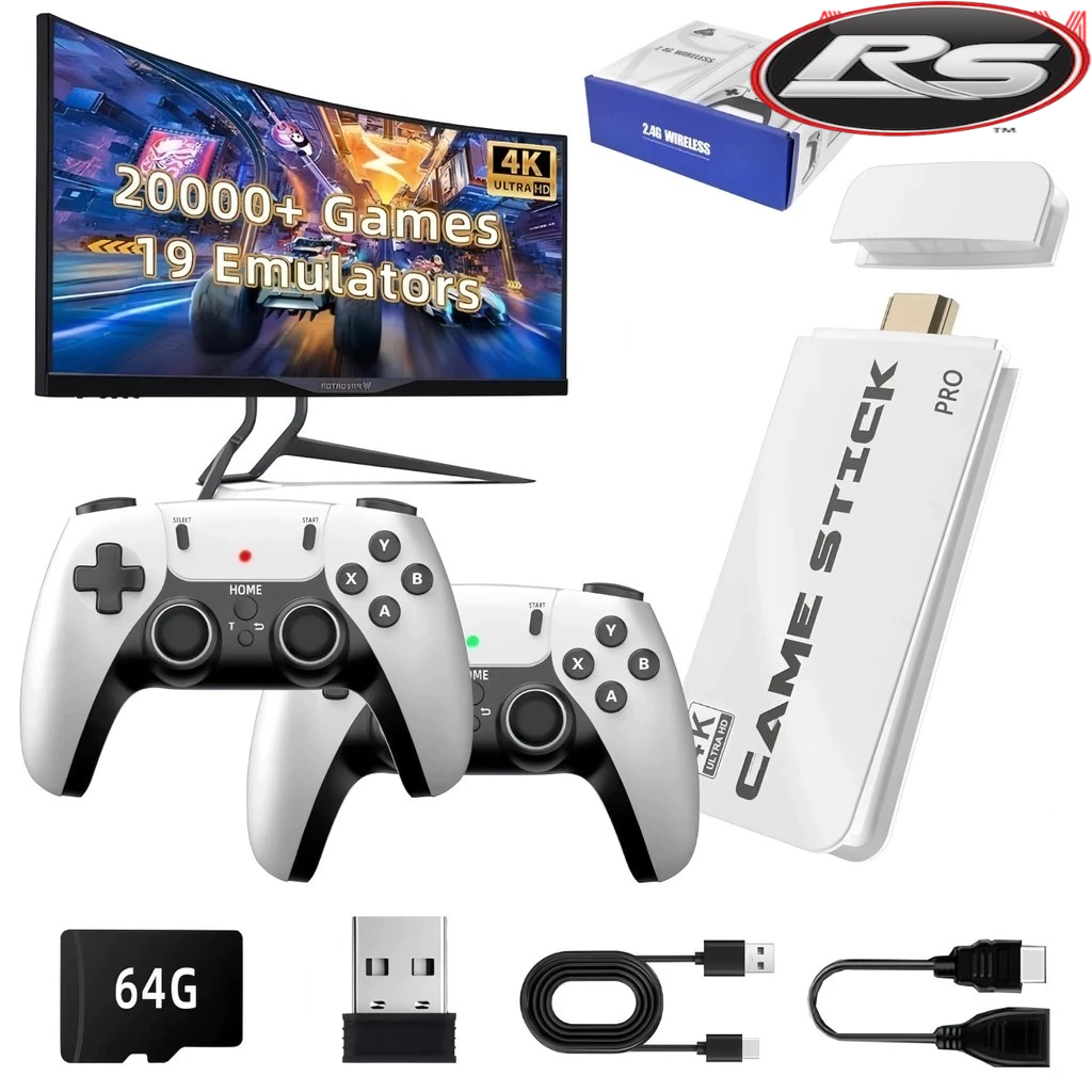 Videogame Stick Stick M15 Pro 2025 4K HDMI 64GB com 2 Controles Sem Fio +20mil Jogos - rs eletronicos sorocaba